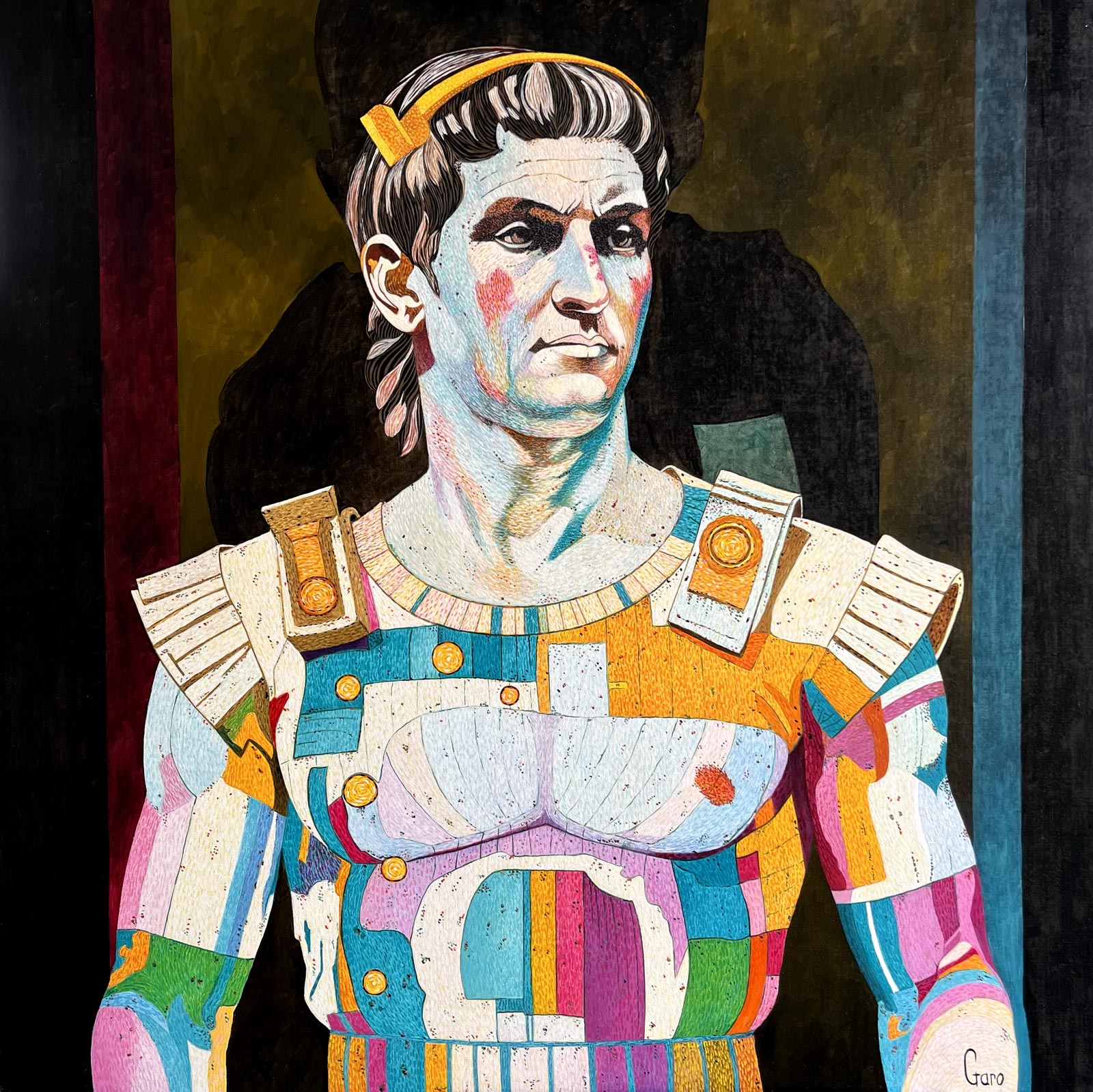 Buste de général romain, armure fracturée