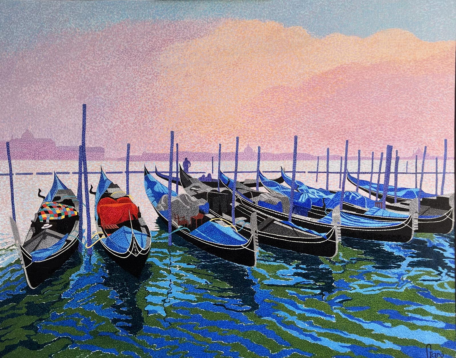 Gondoles de Venise au crépuscule