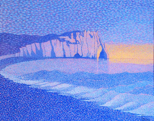 Falaises côtières au coucher de soleil