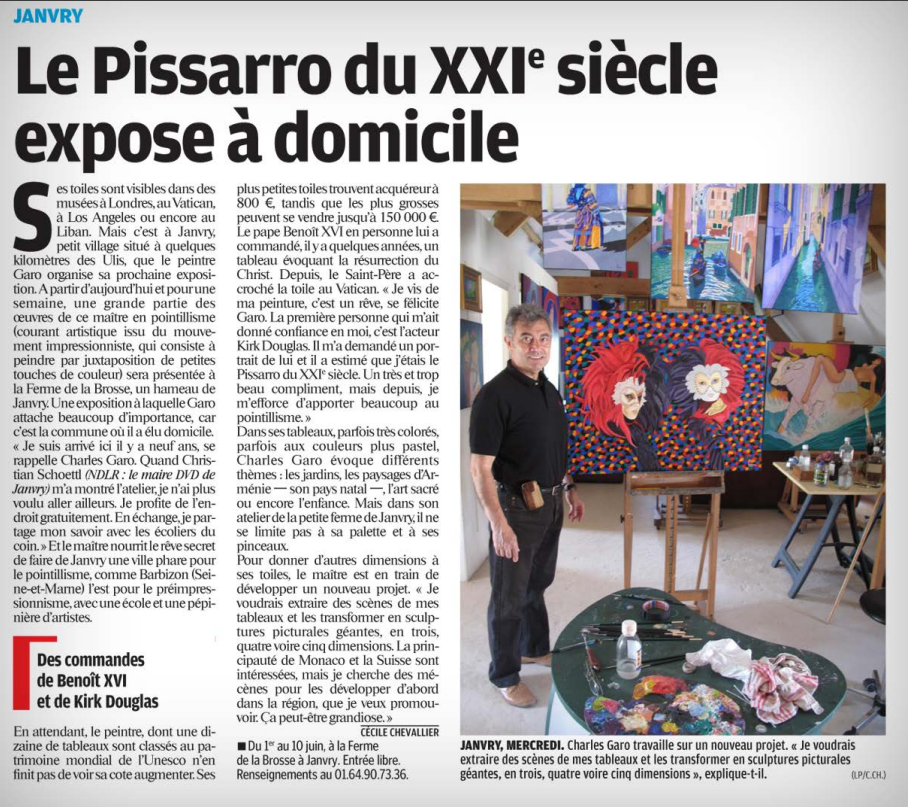 Article de presse : « Le Pissarro du XXIe siècle expose à domicile »